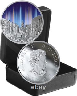 2019 Light Pillars Sky Wonders $20 1OZ Pure Silver Proof Coin Canada Glow-Dark