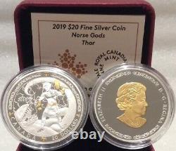 2019 Norse Gods Thor $20 1OZ Pure Silver Proof Coin Canada