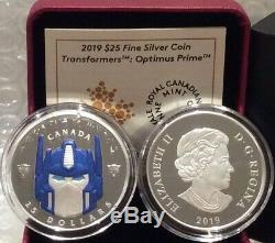 2019 OPTIMUS PRIME $25 1OZ Silver Proof High-Relief Coin Canada TRANSFORMERS