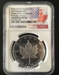 2019 PRIDE OF TWO NATIONS SET NGC REV PF70 First Day of Issue RCM Canada Set