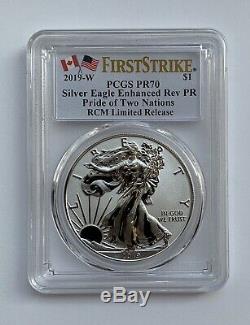 2019 Pride of Two Nations $1 Silver Eagle PR70 PCGS First Strike Canada Version