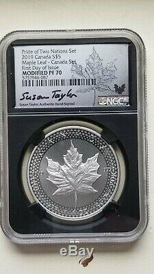 2019 Pride of Two Nations 2 Coin Silver Set-Canada Set NGC PF70 FDI- VIP Red Box