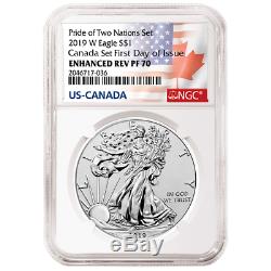2019 Pride of Two Nations 2pc. Set NGC PF70 FDI Flags Label Canada Set