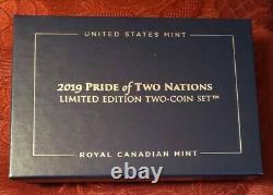 2019 Pride of Two Nations Limited Edition 2 Coin Silver Set (Eagle & Maple Leaf)