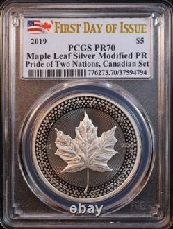 2019 Pride of Two Nations Maple Leaf Silver Proof PCGS PR70! Canada Set! FDOI