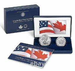 2019 Pride of Two Nations Silver 2pc. U. S. & CANADA COIN Set Box OGP & COA