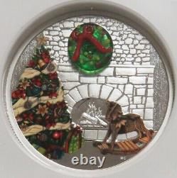 2019 SILVER CANADA 1oz HOLIDAY WREATH MURANO 3D COLORIZED $20 COIN NGC PF 70 UC