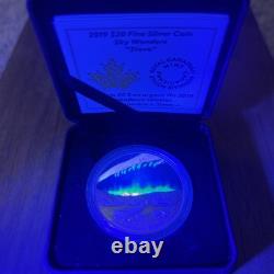 2019 Steve Sky Wonders 1OZ Pure Silver Proof Canada Glow-in-Dark $20 Coin