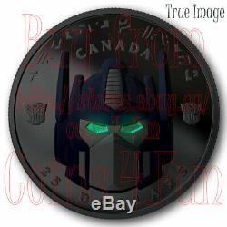 2019 TRANSFORMERS OPTIMUS PRIME with GLOW EYES $25 Pure Silver Proof Coin Canada