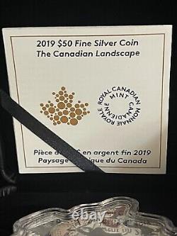 2019-The Canadian Landscape- $50 Canada Map Shaped Coin 3oz Fine Silver 99.99%