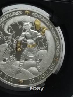 2019 Thor Norse Gods 9999 Fine Silver Coin Canada Ngc Pf 70 Proof 70 Ultra Cameo