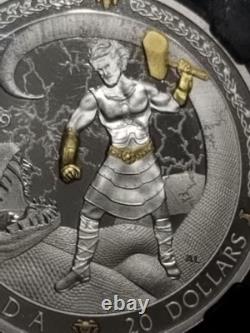 2019 Thor Norse Gods 9999 Fine Silver Coin Canada Ngc Pf 70 Proof 70 Ultra Cameo