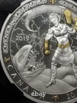 2019 Thor Norse Gods 9999 Fine Silver Coin Canada Ngc Pf 70 Proof 70 Ultra Cameo