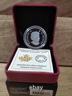 2019 Timeless Icons $25 Pure Silver Proof Piedfort Coin- Loon Maple Leaf