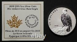 2019 Valiant Bald Eagle Canada $20 Fine Silver Reverse Proof #19865