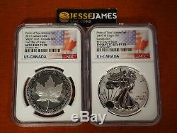 2019 W Enhanced Reverse Proof Silver Eagle Ngc Pf70 Pride Of Nations Canada Set