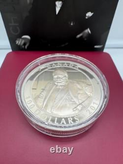 2019 Winston Churchill The Roaring Lion $100 10 oz Pure Silver Proof Coin Canada