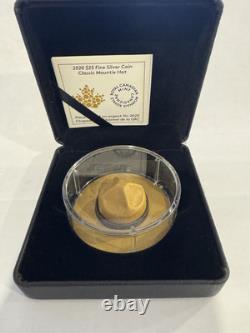 2020 1.5 oz $25 99.99% PURE SILVER/GOLD PLATED CANADIAN MOUNTIE HAT WITH OGP+COA