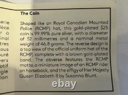 2020 1.5 oz $25 99.99% PURE SILVER/GOLD PLATED CANADIAN MOUNTIE HAT WITH OGP+COA
