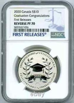 2020 $10 Canada Graduation Congratulations Silver Ngc Pf70 Reverse Proof Fr