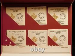 2020 $10 O Canada! -Pure Silver 6 Coin Set with Box & COA3.06oz. 999 Matte Proof Set