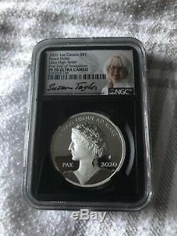 2020 1oz Canada Peace Liberty Ultra High Relief 1 oz Silver Proof NGC 70