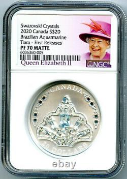 2020 $20 Canada 1oz Silver Proof Ngc Pf70 Queen Elizabeth Brazilian Tiara Fs