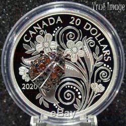 2020 Bejeweled Bugs #3 Ladybug $20 Pure Silver Proof Coin Canada