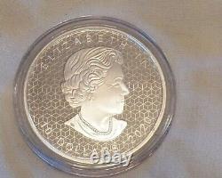 2020 Canada 2 Oz Silver Ten Dollar Pulsating Maple Leaf Proof Coin W Box & Coa