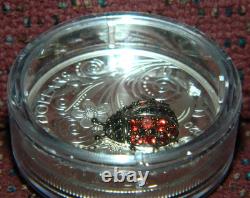 2020 Canada $20 Bejeweled Bugs Ladybug 1 Oz Silver Coin With Real Gemstones