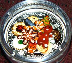 2020 Canada $20 Gingerbread Man-Holiday Cookies Silver Coin WithMurano Glass + Box