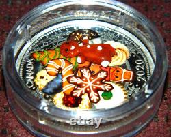 2020 Canada $20 Gingerbread Man-Holiday Cookies Silver Coin WithMurano Glass + Box