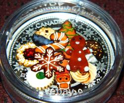 2020 Canada $20 Gingerbread Man-Holiday Cookies Silver Coin WithMurano Glass + Box