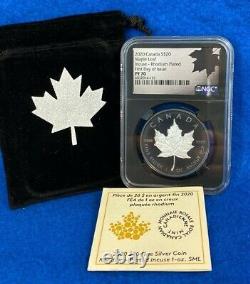 2020 Canada $20 Silver Incuse Maple Leaf Rhodium Plate 1 Oz. NGC PF 70 #435/5000