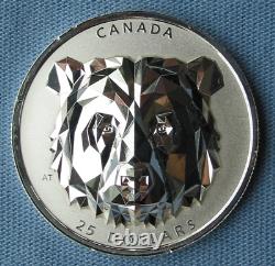 2020 Canada $25 Multifaceted Animal Head Grizzly Bear 1 oz. 9999 Silver Damaged