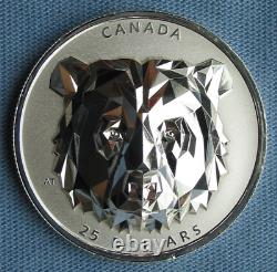 2020 Canada $25 Multifaceted Animal Head Grizzly Bear 1 oz. 9999 Silver Damaged