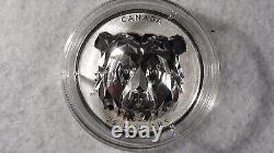 2020 Canada $25 One Ounce. 999 Silver Multifaceted Grizzly Bear In Pouch