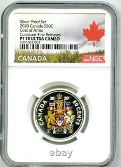 2020 Canada 50 Cent Silver Colored Proof Ngc Pf70 Uc Half Dollar First Releases