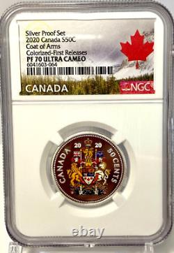 2020 Canada 50 Cent Silver Colored Proof Ngc Pf70 Uc Half Dollar First Releases