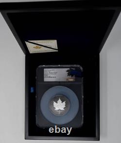 2020 Canada $50 Maple Leaf Incuse Rhodium Plated 3oz Silver PF70 NGC DC-7314