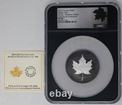 2020 Canada $50 Maple Leaf Incuse Rhodium Plated 3oz Silver PF70 NGC DC-7314