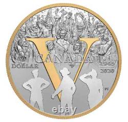 2020 Canada Silver Proof Set with V-E Day 24k Gold Plated Silver Dollar Coin