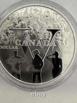 2020 Canadian 23.17g 99.99% Pure Silver Proof Dollar. 75Th Anniversary VE DAY