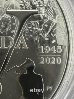 2020 Canadian 23.17g 99.99% Pure Silver Proof Dollar. 75Th Anniversary VE DAY