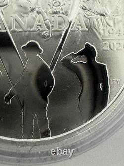 2020 Canadian 23.17g 99.99% Pure Silver Proof Dollar. 75Th Anniversary VE DAY