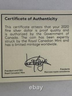 2020 Canadian 23.17g 99.99% Pure Silver Proof Dollar. 75Th Anniversary VE DAY