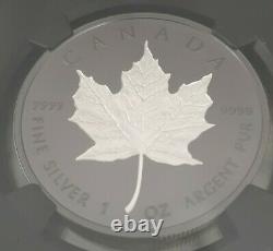 2020 Canadian Silver Maple Leaf Incuse Black Rhodium 1 oz $20 Proof NGC PF70 FR