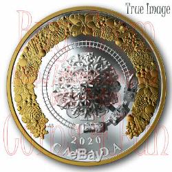 2020 Christmas Train $50 5 OZ Pure Silver Proof Gold-Plated Coin Canada