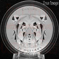 2020 Grizzly Bear Multifaceted Animal Head #2 $25 EHR Proof Silver Coin Canada