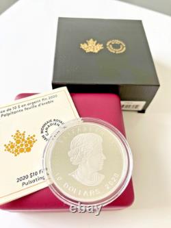 2020 PML Pulsating Maple Leaf $10 2OZ Pure Silver Proof Coin Canada